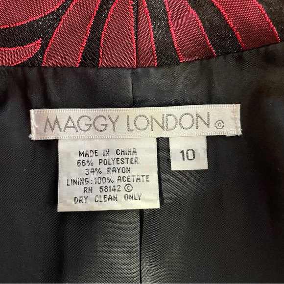 Maggy London red fire metallic dress jacket blazer formal wear women’s 10 - Picture 9 of 9